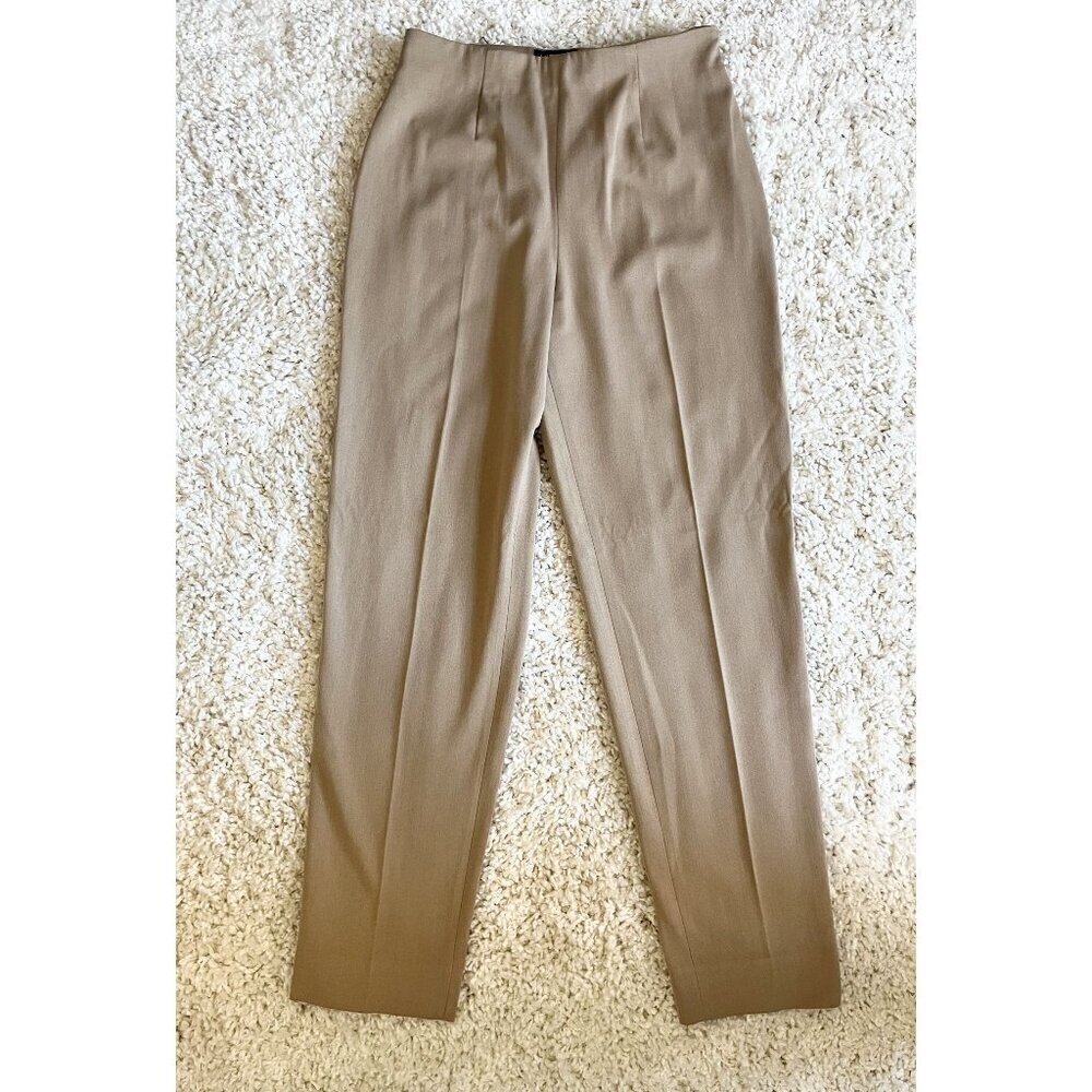Virtue Womens High-Rise Tapered Tan Pants Size 10 With Side Zip